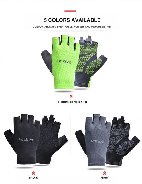 Rękawice rowerowe antypoślizgowe wiatroodporne, odporne na wstrząsy pół palca, dla fitnessu, wędkarstwa i golfa - Wianko - 2