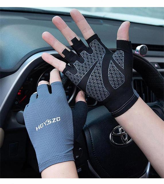 Rękawice rowerowe antypoślizgowe wiatroodporne, odporne na wstrząsy pół palca, dla fitnessu, wędkarstwa i golfa - Wianko - 5