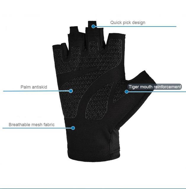 Rękawice rowerowe antypoślizgowe wiatroodporne, odporne na wstrząsy pół palca, dla fitnessu, wędkarstwa i golfa - Wianko - 10