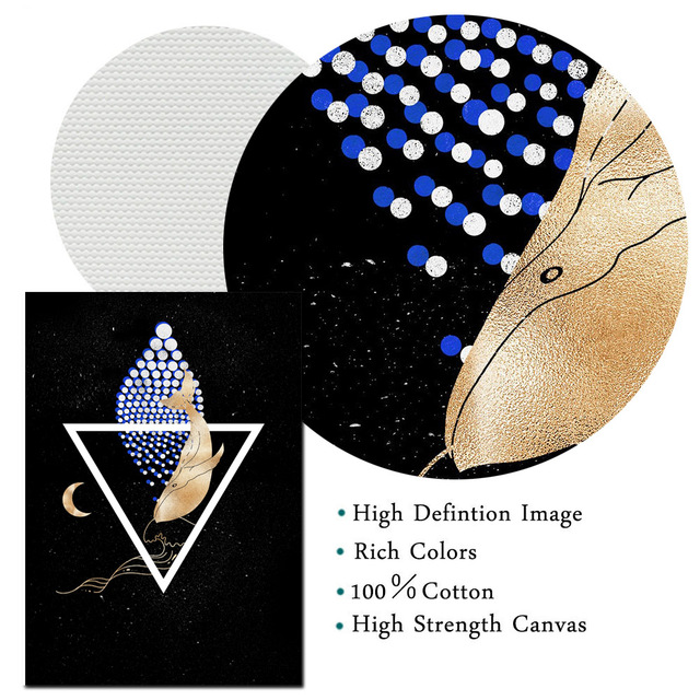 Plakat Witchy Decor - Alchemia Cztery Elementy - Płótno o geometrycznym wzorze i motywach Wicca, przedstawiające wodę, powietrze, ziemię i ogień - Wianko - 3