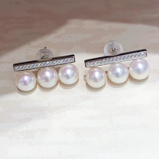 Zestaw biżuterii naszyjnik i kolczyki ze srebra 925 z naturalną perłą słodkowodną - Wianko - 8