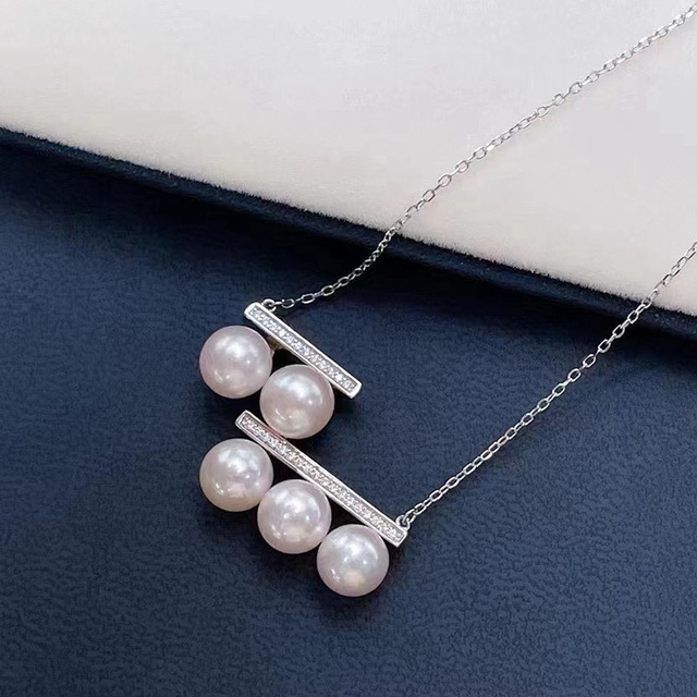 Zestaw biżuterii naszyjnik i kolczyki ze srebra 925 z naturalną perłą słodkowodną - Wianko - 5