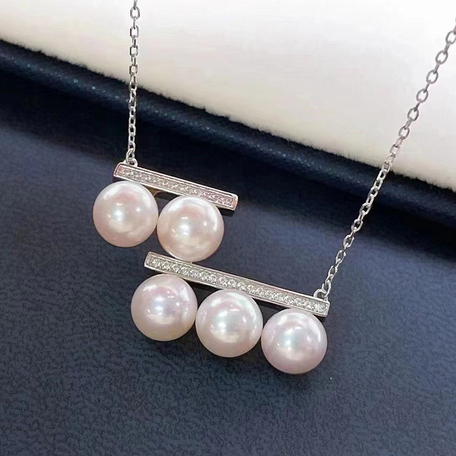 Zestaw biżuterii naszyjnik i kolczyki ze srebra 925 z naturalną perłą słodkowodną - Wianko - 6