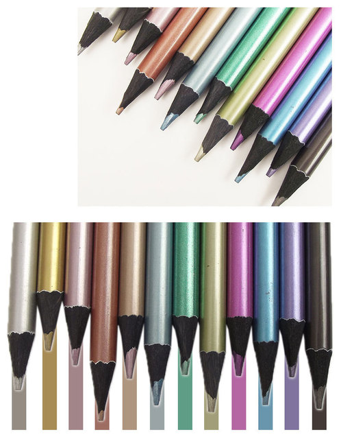 Kolorowe ołówki metalowe do malowania, szkicowania i twórczej sztuki - zestaw 12 kolorów dla studentów i artystów DIY - Wianko - 17