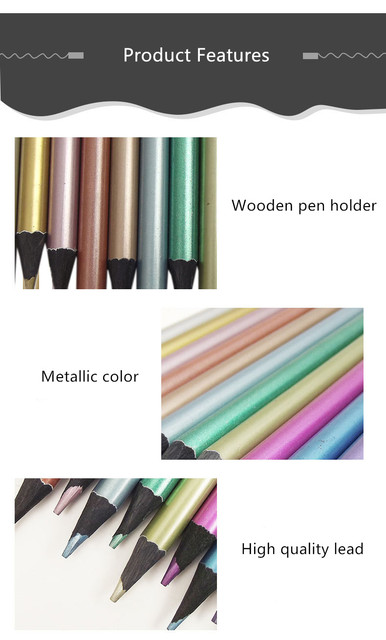 Kolorowe ołówki metalowe do malowania, szkicowania i twórczej sztuki - zestaw 12 kolorów dla studentów i artystów DIY - Wianko - 15
