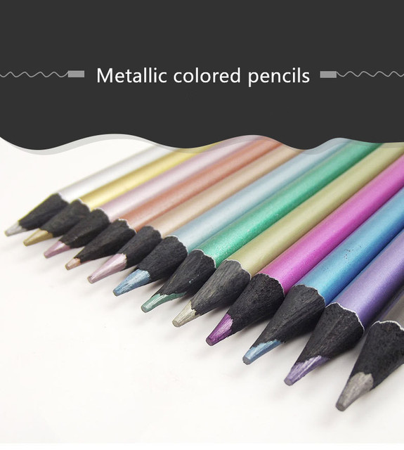 Kolorowe ołówki metalowe do malowania, szkicowania i twórczej sztuki - zestaw 12 kolorów dla studentów i artystów DIY - Wianko - 13