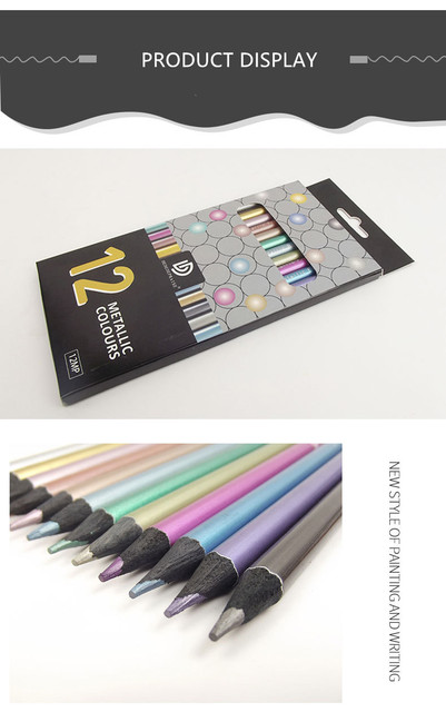 Kolorowe ołówki metalowe do malowania, szkicowania i twórczej sztuki - zestaw 12 kolorów dla studentów i artystów DIY - Wianko - 16
