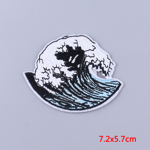 Łatka żelazkowana Niedźwiedź Wieloryb Fala - Nadaje się na odzież, podróżne DIY, na kurtkę, przestrzeń górska, Van Gogh - Wianko - 18