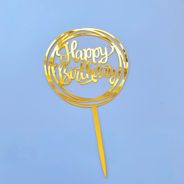 Akrylowy dekorator tortu - złota prosta litera, serce, korona - baby shower, urodziny, pieczenie party - Wianko - 4