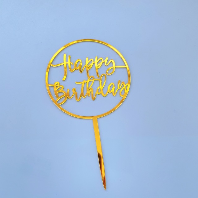 Akrylowy dekorator tortu - złota prosta litera, serce, korona - baby shower, urodziny, pieczenie party - Wianko - 7