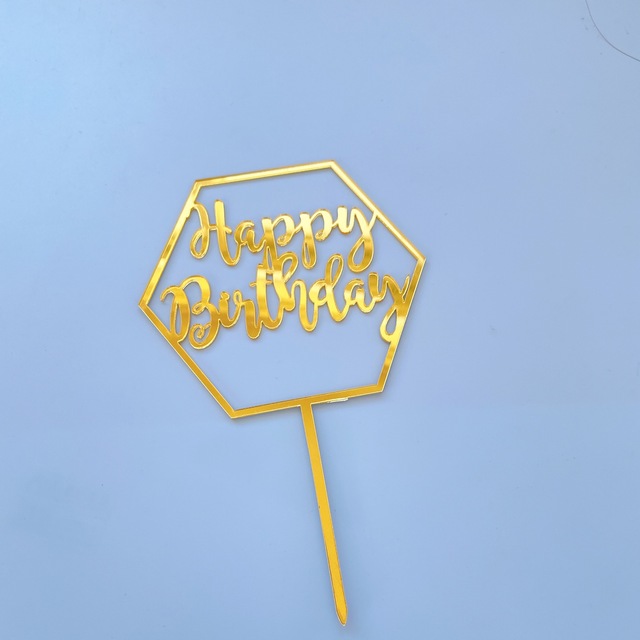 Akrylowy dekorator tortu - złota prosta litera, serce, korona - baby shower, urodziny, pieczenie party - Wianko - 8
