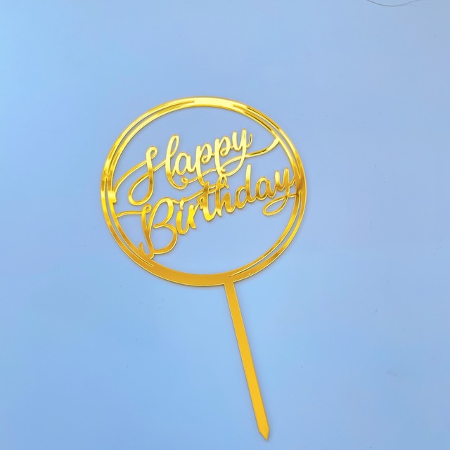 Akrylowy dekorator tortu - złota prosta litera, serce, korona - baby shower, urodziny, pieczenie party - Wianko - 3