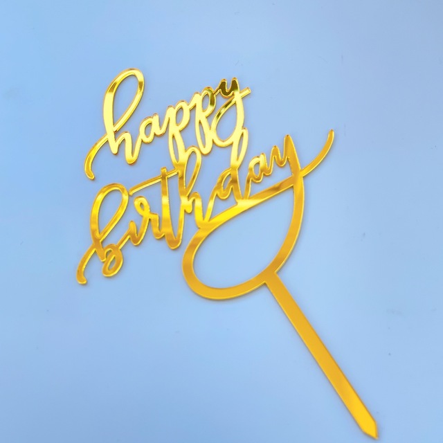 Akrylowy dekorator tortu - złota prosta litera, serce, korona - baby shower, urodziny, pieczenie party - Wianko - 9