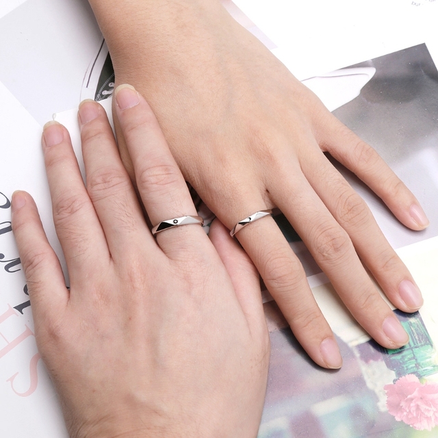 Zestaw pierścionków Sun Moon Lover dla par - modny i klasyczny, obietnica zaręczyn, biżuteria dla mężczyzn i damskie - idealne prezenty walentynkowe - Wianko - 3