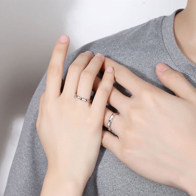 Zestaw pierścionków Sun Moon Lover dla par - modny i klasyczny, obietnica zaręczyn, biżuteria dla mężczyzn i damskie - idealne prezenty walentynkowe - Wianko - 6