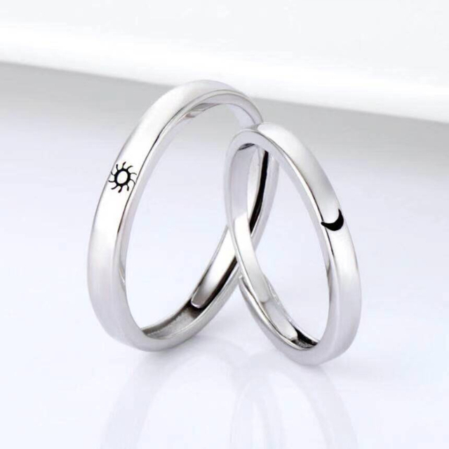 Zestaw pierścionków Sun Moon Lover dla par - modny i klasyczny, obietnica zaręczyn, biżuteria dla mężczyzn i damskie - idealne prezenty walentynkowe - Wianko - 16