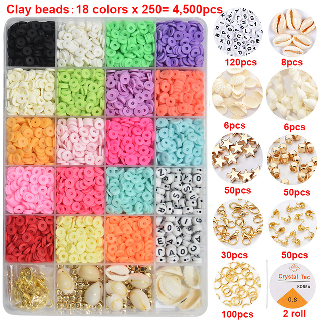 24 kolory 6mm płaskie okrągłe koraliki z gliny polimerowej, dyski koralików dystansowych, zestaw do tworzenia biżuterii DIY - Wianko - 11