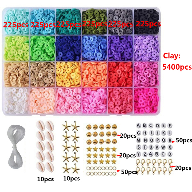 24 kolory 6mm płaskie okrągłe koraliki z gliny polimerowej, dyski koralików dystansowych, zestaw do tworzenia biżuterii DIY - Wianko - 10