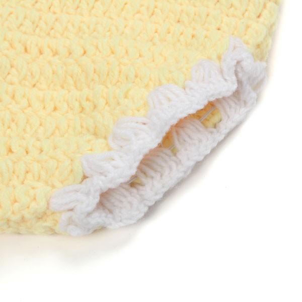 Szydełkowa czapka dla niemowlaka z kwiatowym wzorem, żółty kolor MH023 - Wianko - 18