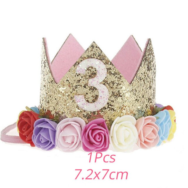 Czapka urodzinowa dla dziewczynki z serii Hat Kids, 1-3 lata, dekoracje na przyjęcie urodzinowe - Wianko - 11