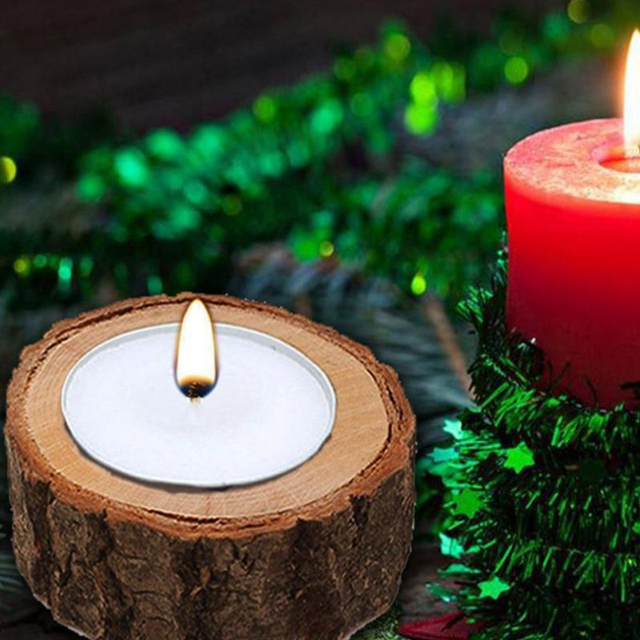Dekoracyjny drewniany świecznik sukulenta z kory - DIY ozdoba na przyjęcie ślubne - Wianko - 3