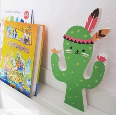24CM Wiszący ornament ścienny Cactus Fox - dekoracja dziecięca, drewniany wzór zwierząt - Wianko - 2