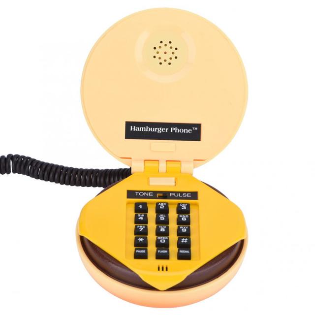 Telefon stacjonarny przewodowy w kształcie hamburgera do dekoracji wnętrz domu, biura lub hotelu - Wianko - 12