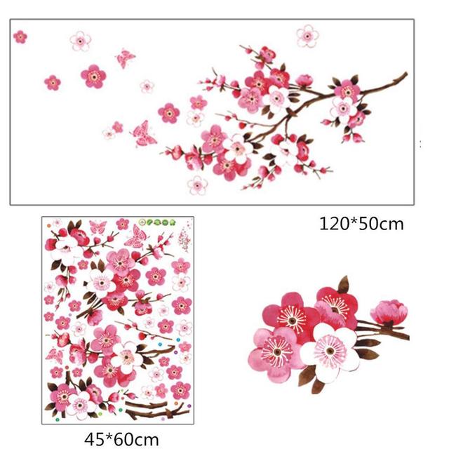 Dekoracje ścienne zdejmowana tapeta PVC z motywem różowych kwiatów i motyli - naklejki do sypialni, przedpokoju, salonu i przedszkola - Wianko - 4