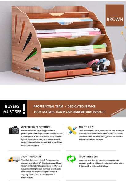 Drewniany stojak na dokumenty A4 z dużą pojemnością - kreatywna aranżacja biura i przechowywanie plików - Wianko - 10