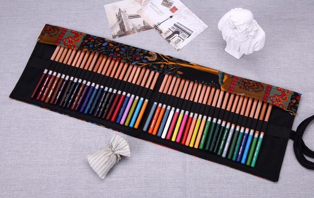 Przenośny piórnik na długopisy Vintage z 36/48/72 otworami do malowania i szkoły - Wianko - 4