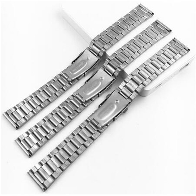 Zegarek ze stali nierdzewnej z paskiem Metal Watchband o szerokości 12/14/16/18/20/22mm, srebrny zespół z składanym zapięciem - męski i damski - Wianko - 2