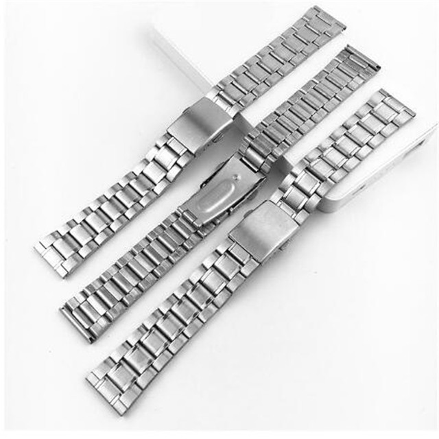 Zegarek ze stali nierdzewnej z paskiem Metal Watchband o szerokości 12/14/16/18/20/22mm, srebrny zespół z składanym zapięciem - męski i damski - Wianko - 3