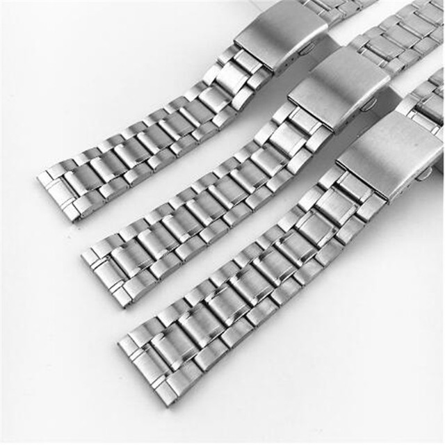 Zegarek ze stali nierdzewnej z paskiem Metal Watchband o szerokości 12/14/16/18/20/22mm, srebrny zespół z składanym zapięciem - męski i damski - Wianko - 5