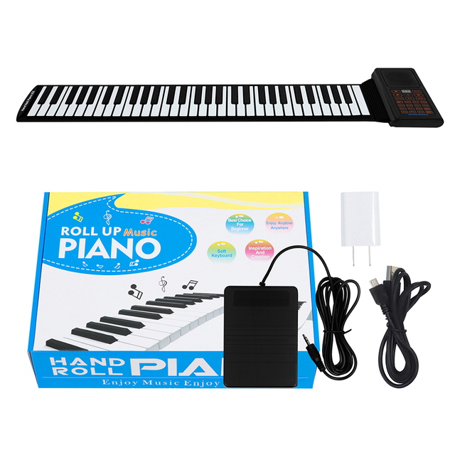 Przenośne składane pianino MBAT z 61 klawiszami, elastyczną i miękką składaną klawiaturą, narzędzie edukacyjne dla dzieci - Wianko - 19