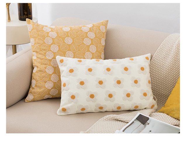 Poszewka na poduszkę z haftowanym motywem Daisy Flower w stylu koreańskim - Wianko - 6