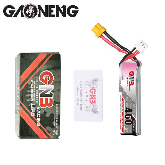 Bateria LiHV XT30 GAONENG GNB 450mAh 7.6V 80C/160C dla iFlight CineBee Cine Whoop BetaFPV FPV Racing Drone - 2 szt - Wianko - 6