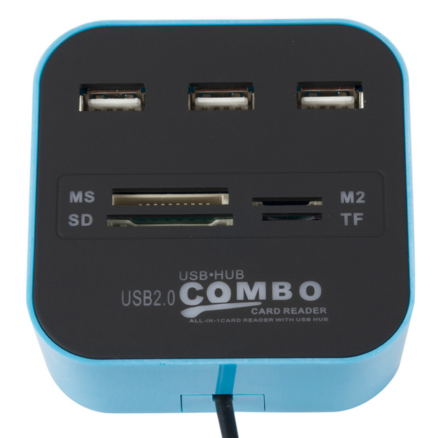 Hub USB 2.0 GRWIBEOU z 3 portami i czytnikiem kart TF Micro SD - Combo Multi w Jednym - Wianko - 7
