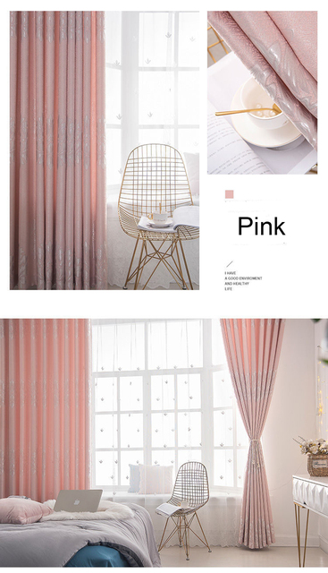 Zasłony żakardowe PopangelNew Design Fabric w europejskim stylu, wysoko cieniowane, dostosowane do salonu w kolorach: szary, różowy, niebieski - Wianko - 5