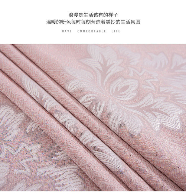 Zasłony żakardowe PopangelNew Design Fabric w europejskim stylu, wysoko cieniowane, dostosowane do salonu w kolorach: szary, różowy, niebieski - Wianko - 6