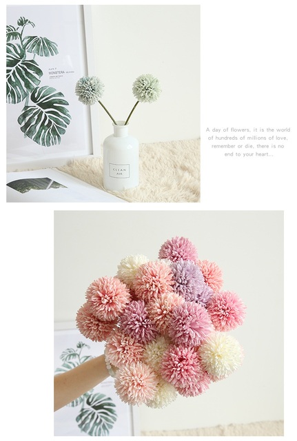 Bukiet 6 sztuk sztucznych różowych dmuchawców z zieloną rośliną - elegancki dekor do domu i ogrodu - Wianko - 8