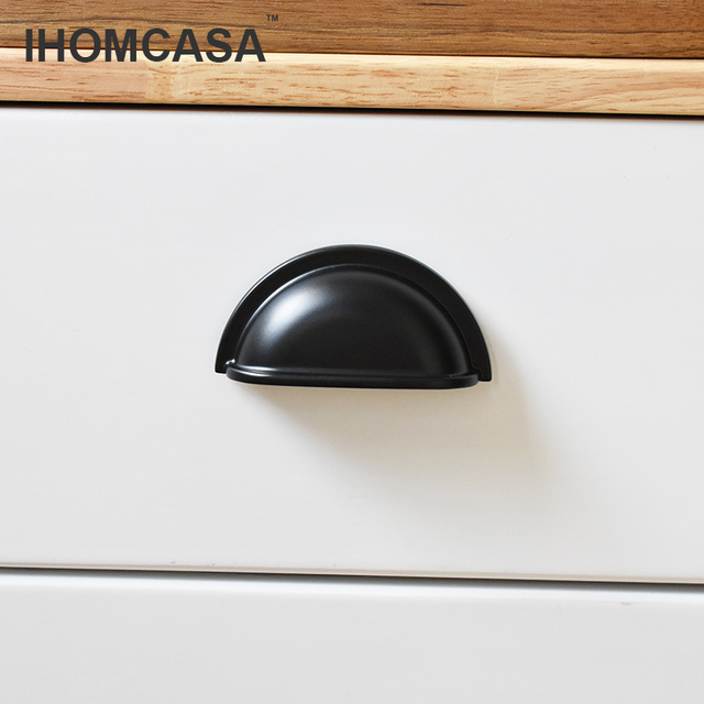 Uchwyty szafek IHOMCASA Nordic Rural, czarne, okucia meblowe do kuchni, drzwi, szaf, łazienek, szafek na buty i szuflad - Wianko - 2