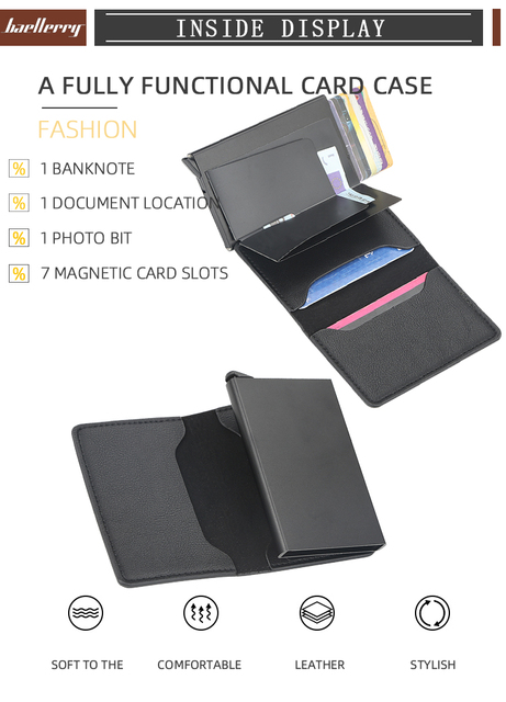 Nowy inteligentny portfel RFID na karty 2021 dla mężczyzn i kobiet z aluminium i metalu - Mini portfel na karty biznesowe, dropshipping - Wianko - 6