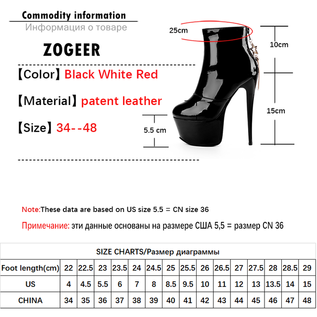 Białe czerwone botki na wysokim obcasie dla kobiet - skórzane, krótkie, z platformą, duże rozmiary (45-47) - Wianko - 14