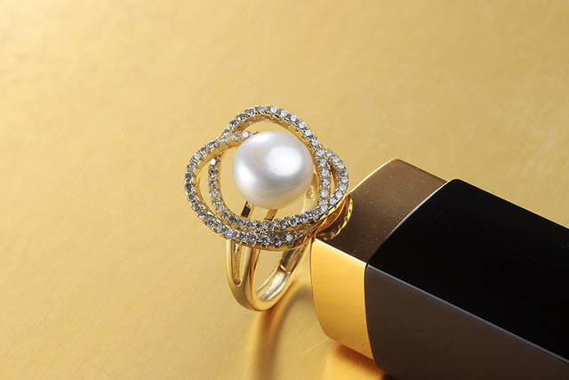 Pierścionek z pozłacanego srebra Dainashi 2021 z prawdziwą naturalną perłą słodkowodną AAAA - Wianko - 3