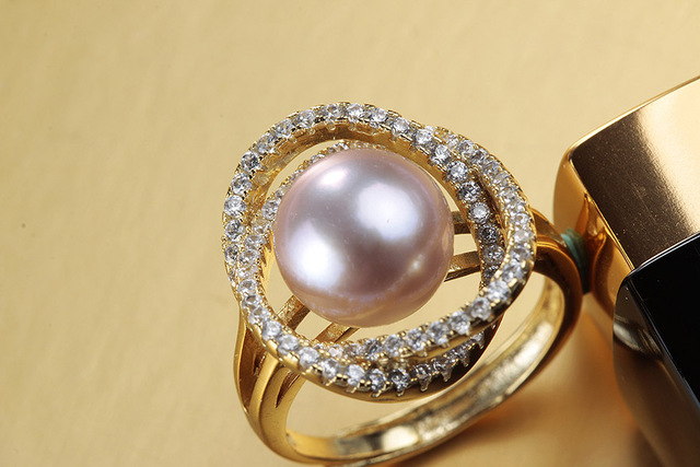 Pierścionek z pozłacanego srebra Dainashi 2021 z prawdziwą naturalną perłą słodkowodną AAAA - Wianko - 4