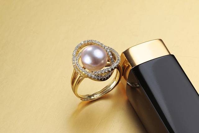 Pierścionek z pozłacanego srebra Dainashi 2021 z prawdziwą naturalną perłą słodkowodną AAAA - Wianko - 5