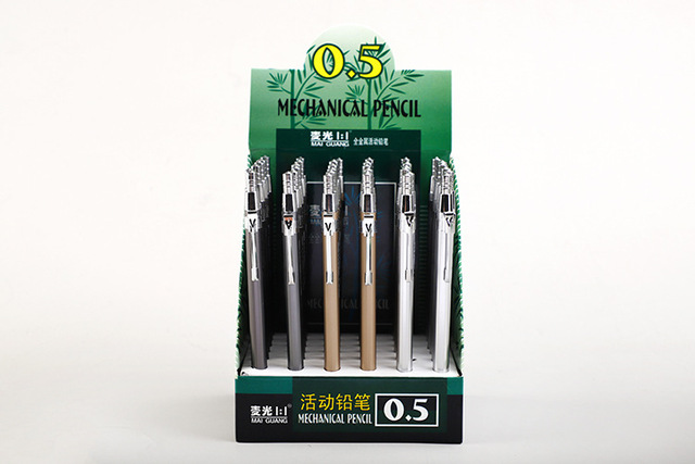 Metal ołówek mechaniczny 0.5mm/0.7mm - napełnianie ołówkiem - pisanie piśmienne - uczeń - biuro - szkolne - Wianko - 2