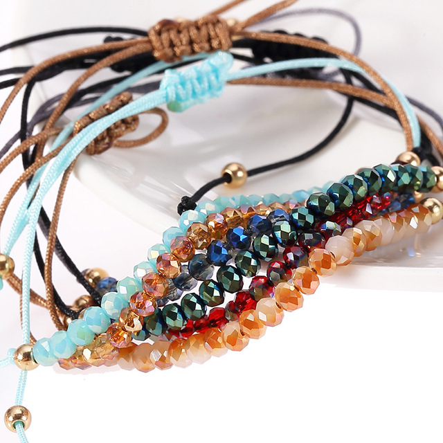 Kolorowa, szykowna bransoletka z plecionymi, szklanymi koralikami w stylu boho, idealna dla kobiet - biżuteria vintage, artystyczny łańcuszek do spodni, prezenty nowości - Wianko - 2
