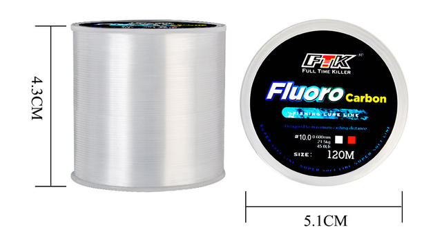 Żyłka wędkarska fluorowęglowa 120M różne grubości od 0.14mm do 0.5mm i wytrzymałości od 4.13LB do 34.32LB - Wianko - 6