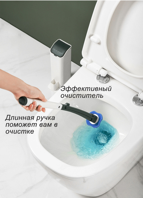 Jednorazowa szczotka do wc, długa rączka, wymienna, Closestool WC Cleaner Tools - Wianko - 7